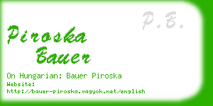 piroska bauer business card